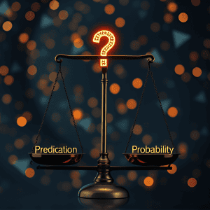 A_balanced_scale_with_Prediction_on_one_side_and_Probability_on_the_other_subtly_tilted_towards_Prob_2362517756